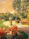childe hassam Parc Monceau, Paris painting